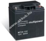 MULTIPOWER Ólom akku 12V 30Ah Multipower típus MP30-12C ciklusálló, ciklikus