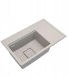 Gamma Quadro 8151 jobbos gránit mosogató, szifonnal, bézs, beépíthető (ZLE000189)