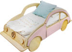 LilaBaby Fa ágy autó VW BEETLE 160x80 cm - rózsaszín