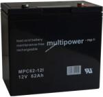 MULTIPOWER Ólom akku 12V 62Ah Multipower típus MP62-12C ciklusálló, ciklikus