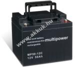 MULTIPOWER Ólom akku 12V 50Ah Multipower típus MP50-12C ciklusálló, ciklikus
