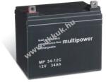 MULTIPOWER Ólom akku 12V 34Ah Multipower típus MP34-12C ciklusálló, ciklikus M6