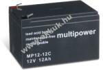 MULTIPOWER Helyettesítő akku típus 6-DZM-10 Multipower ciklusálló, ciklikus 12V 12Ah