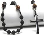 HARAHU Colier Rozariu MC-38846 - Negru / Maro KP38846