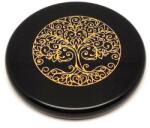 R. M. ékszer Obszidián korong életfa arany 5cm (010807)
