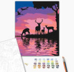 Alkotásutca Szarvasok a naplementében - Számfestő készlet kereten 40x50
