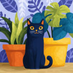 Alkotásutca Szoba cica 1 - Számfestő készlet kereten 40x40