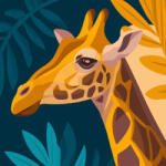 Alkotásutca Zsiráf portré - Számfestő készlet kereten 40x40