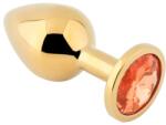 Guilty Toys Plug Anal Metalic Auriu cu Piatra Decorativa, 7 cm