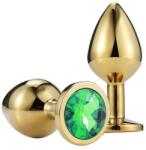Passion Labs Anal Plug Metallic Buttplug, Small, Gold/Dark Green