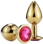 Passion Labs Large Anal Plug Metallic Buttplug, Gold/Red (9x4cm)