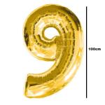 Balloons4party Balon folie cifra 9 auriu gold 100cm