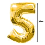 Balloons4party Balon folie cifra 5 auriu gold 100cm