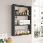 Adana Raft de perete Bucatarie Stonewall, 3 rafturi, 43x60x9 cm (956LCS2722) Raft