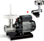 REBER Pachet - Masina de tocat carne electrica nr. 5, Reber 9502 N, 400 W, 30-50 kg h, vas plastic + Accesoriu stors rosii Reber 8710 N, nr. 3, accesorii inox (61302+59545) Masina de tocat manual
