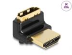 Delock HDMI Adapter male to female 90° upwards angled 8K 60 Hz metal Black (60017)