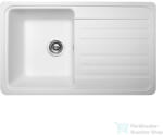 LunArt Ellis 75, 8x46, 2 cm-es öntött gránit mosogató medence szifon nélkül, Pearl white 5999123000378 (5999123000378)
