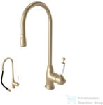 Bugnatese OXFORD kihúzható zuhanyfejes mosogató csaptelep, matt bronz 6395BO (6395BO)