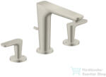 Hansgrohe AXOR CITTERIO C 3 üléses mosdó csaptelep rombuszmetszéses fogantyúval, automata leeresztővel, rozsdamentes acél hatású 49061800 (49061800)