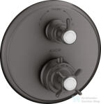 Hansgrohe Axor Montreux termosztátos színkészlet falsík alatti szereléshez elzáró-és váltószeleppel, szálcsiszolt fekete króm 16820340 (16820340)