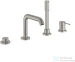 GROHE ESSENCE 4 üléses kádtöltő csaptelep zuhanyszettel, alaptest nélkül, Supersteel 25251DC1 (25251DC1)