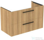 Ideal Standard I. Life B 100x50, 5 cm-es 2 fiókos fali szekrény mosdó és fogantyú nélkül, Natural oak T5276NX (T5276NX)