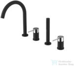 SAPHO ULTRAMIX kádperemre építhető csaptelep, kifolyócsővel és kézizuhannyal, matt fekete/króm (UT052BC) (UT052BC) - furdoszoba-szaniter