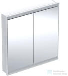 Geberit ONE 90x90 cm-es 2 ajtós falsík alatti tükrös szekrény ComfortLight világítással, fehér/porszórt alumínium 505.803. 00.2 (505803002)
