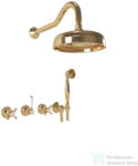 Bugnatese Lady falsík alatti komplett zuhanyrendszer 20 cm-es esőztetővel, belső egységgel, zuhanyszettel, sárgaréz 927ON (927ON)