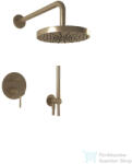 Bugnatese Kline falsík alatti komplett zuhanyrendszer 22, 5 cm-es esőztetővel, belső egységgel, zuhanyszettel, bronz 5774BR (5774BR)