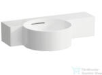 Laufen Val SaphirKeramik 55x31, 5 cm-es kézmosó csaplyuk nélkül, jobb oldali pulttal, LCC Active bevonattal, fehér H815283A001091 (H815283A001091)