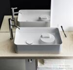 Laufen Val SaphirKeramik 55x36 cm-es mosdótál félig száraz zónával, csaplyuk és túlfolyó nélkül, LCC bevonattal, fehér H8122824001121 (H8122824001121)