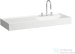 Laufen Kartell By Laufen 120x46 cm-es mosdó, bal oldali polccal, 3 csaplyukkal, LCC bevonattal, fehér H8133334001581 (H8133334001581)