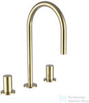 Laufen KARTELL BY LAUFEN 3 üléses mosdó csaptelep elfordítható kifolyóval, leeresztő nélkül, PVD fényes arany H3123330012201 (H3123330012201)