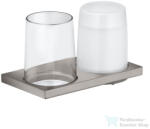 KEUCO EDITION 11 szappanadagoló, 180 ml, pohártartóval, szálcsiszolt nikkel 11153059000 (11153059000)