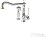 Bugnatese OXFORD álló mosogató csaptelep kihúzható zuhanyfejes szettel, króm/arany 6384CRDO (6384CRDO)