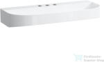 Laufen Sonar 100x42 cm-es csiszolt aljú mosdótál 3 csaplyukkal, túlfolyó nélkül, matt fehér H8163477571581 (H8163477571581)