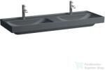 Laufen MEDA 130x46 cm-es falra/bútorra szerelhető dupla mosdó túlfolyó nélkül, matt grafit H8141127581111 (H8141127581111)
