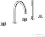 GROHE ATRIO PRIVATE 5 üléses kádtöltő csaptelep zuhanyszettel, alaptest nélkül, Króm 25226000 (25226000)