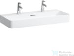 Laufen Val SaphirKeramik 95x42 cm-es mosdó 2 csaplyukkal, LCC Active bevonattal, fehér H810287A001071 (H810287A001071)