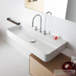 Laufen Val SaphirKeramik 95x42 cm-es csiszolt aljú mosdó 3 csaplyukkal, túlfolyó nélkül, LCC Active bevonattal, fehér H816287A001581 (H816287A001581)