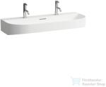 Laufen Sonar 100x42 cm-es csiszolt aljú mosdótál 2 csaplyukkal, LCC bevonattal, fehér H8163474001071 (H8163474001071)