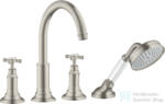 Hansgrohe AXOR MONTREUX 4 üléses peremre szerelhető kádtöltő csaptelep, rozsdamentes acél hatású 16546800 (16546800)