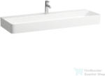 Laufen Val SaphirKeramik 120x42 cm-es mosdó 1 csaplyukkal, túlfolyó nélkül, LCC Active bevonattal, fehér H810289A001111 (H810289A001111)