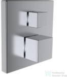 Laufen Quadriga falsík alatti termosztátos kád/zuhanycsaptelep légbeszívó szeleppel, Szálhúzott rozsdamentes acél HF901187423000 (HF901187423000)