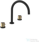 SAPHO ULTRASAN három üléses mosdó csaptelep, matt fekete-matt arany (UT017VBG) (UT017VBG)