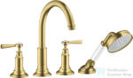 Hansgrohe AXOR MONTREUX 4 üléses burkolatra szerelhető kádtöltő csaptelep, szálcsiszolt sárgaréz hatású 16554950 (16554950)