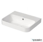 Duravit HAPPY D. 2 PLUS 60x46 cm-es ráültethető csiszolt mosdó csaplyuk nélkül, Wondergliss bevonattal, fehér 23606000601 (23606000601)