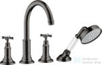 Hansgrohe AXOR MONTREUX 4 üléses épített peremre szerelhető kádtöltő csaptelep, polírozott fekete króm 16544330 (16544330)