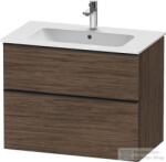 Duravit D-NEO 810x462 mm-es 2 fiókos függesztett szekrény 233683XXX mosdóhoz, Walnut Dark Decor DE436202121 (DE436202121)